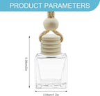 5PCS Hanging Car Air Freshener, Car Air Freshener Diffuser, 8ml Empty Glass Auto Oil Perfume Aromatherapy Diffuser Charms, Refillable Perfume Bottles for Most Vehicles (Rectangle, Style 1)