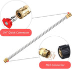 Pressure Washer Gun and Hose Kit, 3000PSI High Power Pressure Washer Gun Replacement Kit with 26 Ft Hose and 21 Inch Extension Wand and 5 Nozzles