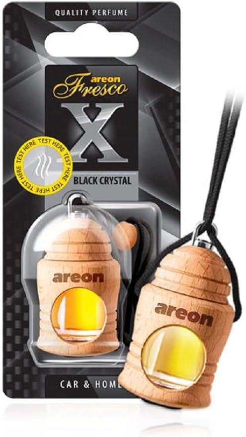 AREON Fresco X FRXV01 Hanging Car and Home Air Freshener, Black Crystal