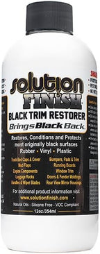 The Rag Company - Solution Finish Full Installation Kit - Enriche, Condition, Protect; Black Plastic Trim Restorer (12oz) + 2 Microfiber Towels + Applicator Sponge + Gloves