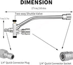 Dual Connector Lance, Dual Lance Pressure Washer Wand for Foam Cannon with 5 Pressure Washer Sprayer Nozzles, 1/4" Quick Connect