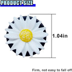3PCS Daisy Flower Car Dashboard Air Vent Trim Clip, Cute Daisy Air Conditioner Outlet Clip Car Charm for Women, Car Air Vent Clip Auto Interior Decoration for Girls Present (White)