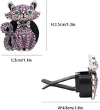 Cat Car Decor,2pcs Bling Car Air Freshener Vent Clips,Purple Princess Kitty Girly Dashboard Decorations for Women,Refillable Clips On Diffuser