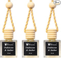 Oakmoss & Amber Car Freshener Set of 3 in Velvet gift bag– Premium Hanging Diffusers – Long Lasting Earthy & Masculine Scent for Cars, Closets & Small Spaces