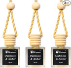 Oakmoss & Amber Car Freshener Set of 3 in Velvet gift bag– Premium Hanging Diffusers – Long Lasting Earthy & Masculine Scent for Cars, Closets & Small Spaces