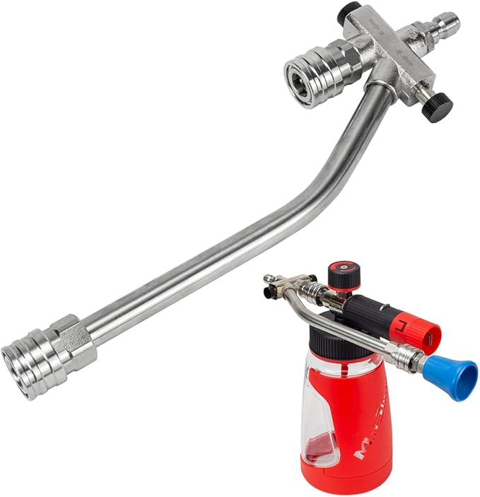 Maxshine Universal Foam & Wash 2-in-1 System – Quick Connect Foam Cannon & Pressure Washer Nozzle – Stainless Steel for Premium Car Detailing – Easy Switch