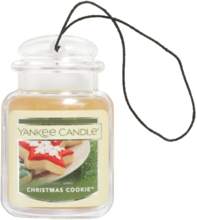 Yankee Candle Car Air Fresheners, Hanging Car Jar Ultimate, Neutralizes Odors Up To 30 Days, Christmas Cookie, 0.96 OZ (Pack of 12)