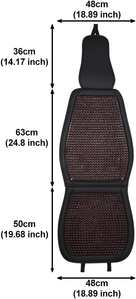 JSCARLIFE Tilia Wood Beaded Car Seat Cover - Breathable Ergonomic Driver Cushion for Cars/Trucks/SUVs | Hand-Knotted Beads, Lumbar Support & Cooling Tech (Red)