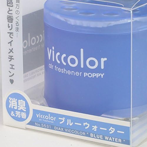2x Round Can Style 2.5" Diameter, 2.128" Height Blue Water Scent VicColor Air Freshener Odor Smell Eliminator Deodorize For Interior Indoor Car Vehicle Bathroom Restroom Home Office Universal