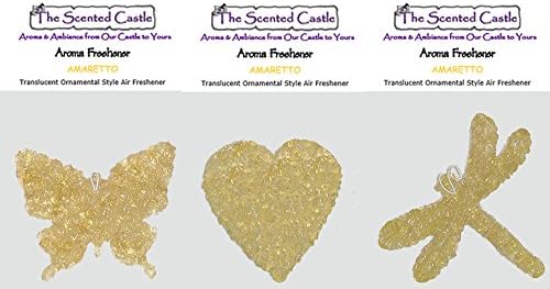 3Pack Amaretto Scented Air Fresheners in Butterfly, Heart, Dragonfly