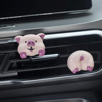 Cute Air Vent Clips Car Accessories, Creative Animal Head and Tail Cartoon Car Air Freshener Vent Clip Auto Fragrance Diffuser Perfume Clips Air Conditioner Outlet Vent Clips Decorations, Pig