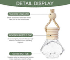 5PCS Hanging Car Air Freshener, Car Air Freshener Diffuser, 8ml Hanging Essential Oil Diffuser Bottle, Auto Interior Cute Glass Empty Perfume Bottle Ornament for Most Vehicles (Rhomb)
