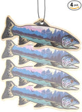 Outdoor Adventure Car Air Freshener 4 Pack Scented With Premium Oils By Fresh Fresheners (Trout)