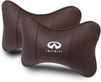 Car Seat Headrest Pillow for Infiniti Q50L/QX50/QX60/ESQ/QX30 Head Support Rest Pillow Lumbar Support Lumbar Pillow Cushion Back Cushion Back Pillow Accessories,Brown-2*Headrest