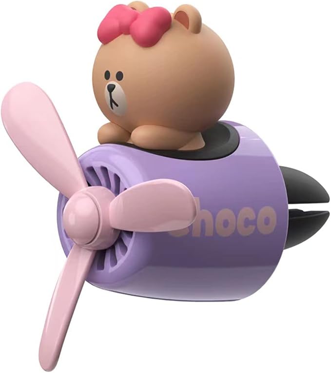 Car Fragrance Diffuser Pilot car air Outlet Fragrance Diffuser Cartoon Rotating Fan Leaf car Perfume Cute Cartoon Shape car Perfume air freshener with 2 fragrances