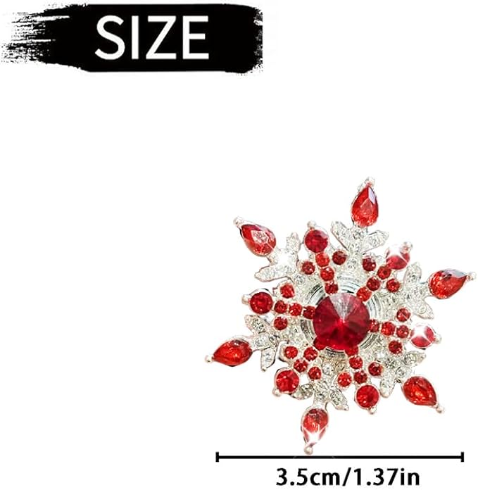 Bling 4Pcs Snowflake Air Vent Clips Car Air Freshener Outlet Clips Bling Rotatable Snowflake Car Vent Decorations Stress Relief Auto Accessories Toy Refillable (Red)