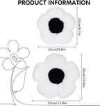 4 Pack Plush Flower Car Headrest Pillow and Lumbar Support Pillow Soft Comfortable Car Headrest Pillow Cute Car Accessories for Car Driving Cute Neck Pillows for Driving Car Decor