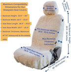 SHEEPSKIN ELITE Premium Sheepskin Car Seat Cover - All Season Comfort and Protection, Easy Installation (56" x 23", Beige Color)