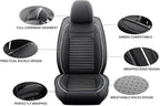 Car Seat Covers Full Set Fit for Toyota Matrix 2003-2014, Premium Faux Leather Car Seat Protector,Breathable Anti-Slip Full Wrapping Edge Seat Covers(Black&White,Full Set)