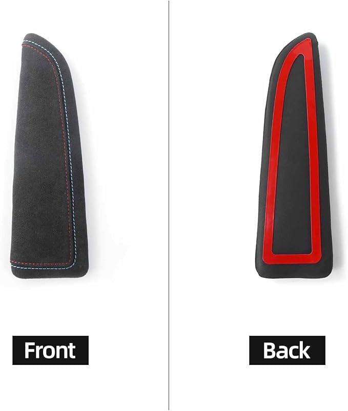 BETTERHUMZ Car Door Armrest Cushion Pad for Alcantara Suede, Car Elbow Rest Pad for BMW 3 4 5 6 7 8 X1 X3 X4 X5 X6 Z4 Series Car Accessories (Right, Blue red line)