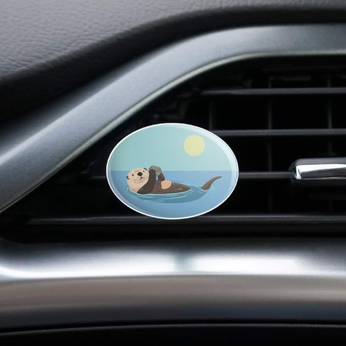 Sea Otter Eating Giant Clam Car Air Freshener Vent Clip