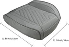 GIANT PANDA 2pcs Front Car Seat Covers Bottom Seat Covers, PU Leather Driver Car Seat Protectors Fits 95% of Vehicles, Wrapping Around The Bottom (Grey)