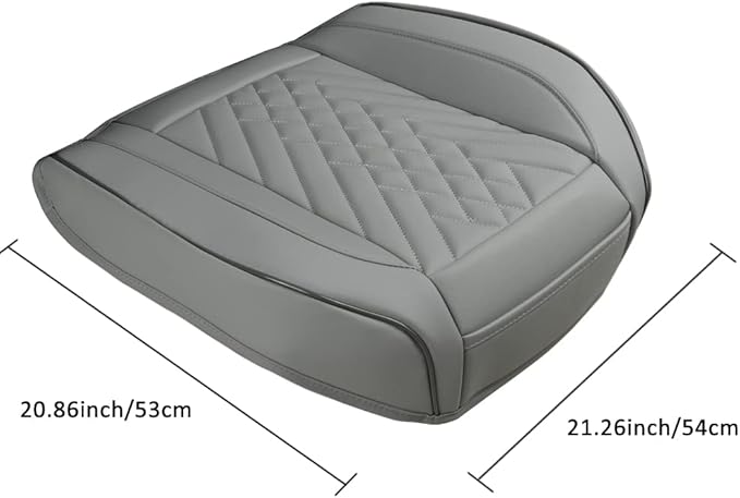 GIANT PANDA 1pack Front Car Seat Cover Bottom Seat Cover, PU Leather Driver Car Seat Protector Fits 95% of Vehicles, Wrapping Around The Bottom (Grey)