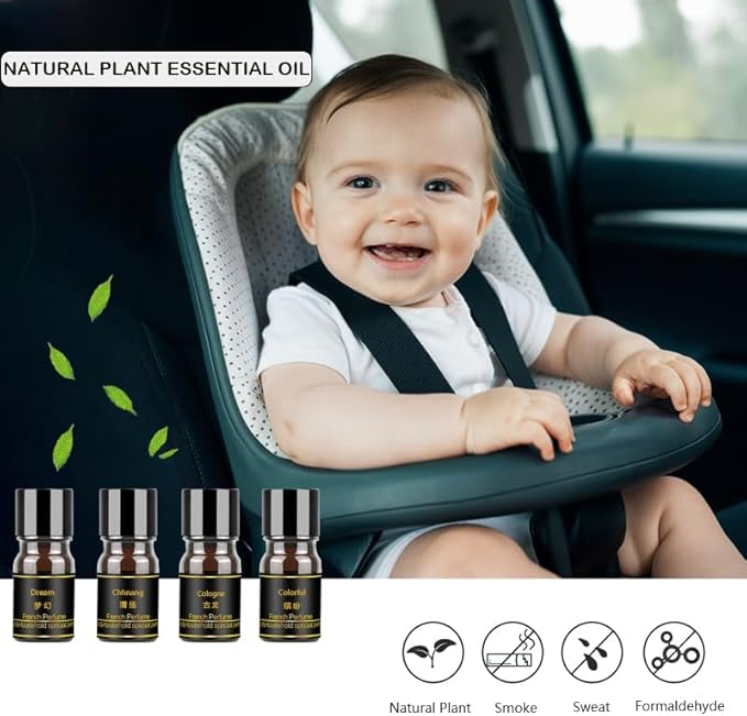 Helicopter Solar Car Air Freshener Refill Set, Solar Essential Oil Refill Perfume Oil for Car Air Fresheners(4 Packs)