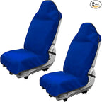 2PCS Car Towel Seat Cover, Waterproof Sweating Non-Slip Premium Soft Towel Carseat Protector, Universal Machine Washable Car Truck SUV Front Seat Cover for Gym Workout Beach Hiking (Blue)