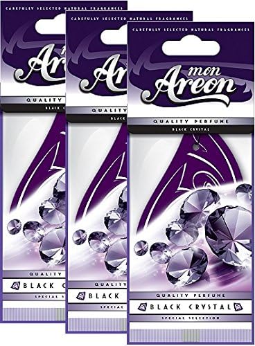 AREON Car Air Freshener MON Black Crystal Scent. 3 Pack. Enjoy Your Enviroment.