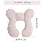 Upgraded Baby Head Support Pillow for Newborn Toddler, Soft Cotton Baby Travel Pillow for Car Seats and Strollers for Baby, Pink