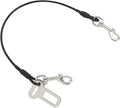 Mogoko Chew Proof Dog Car Seatbelt Safety Restraint Pet No-Chew Tether Cable Stainless Steel Dog Leash Puppy Vehicle Seat Belt Strap with Double Clip and Latch Attachment (S Size,24 inch)