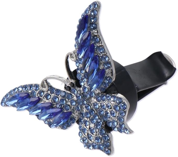 BYOBYO 2 Packs Blue Butterfly Vent Clips, Bling Interior Decor, Air Freshener, Cute Car Accessories for Girls Women, Gifts