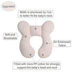 Upgraded Baby Head Support Pillow for Newborn Toddler, Soft Cotton Baby Travel Pillow for Car Seats and Strollers for Baby, Pink