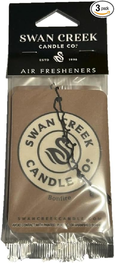 Swan Creek Candle Co. Bonfire Hanging Car Air Freshener 04115 Pack of 3, Brown