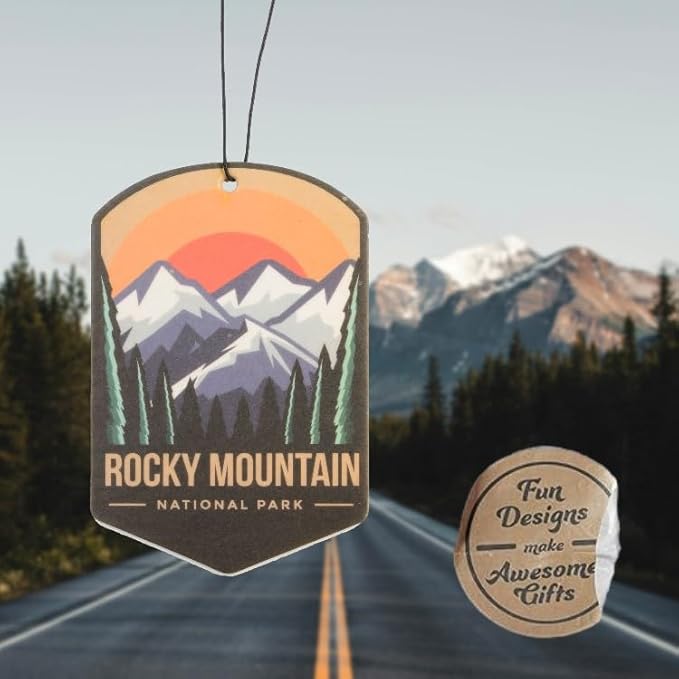Outdoor Adventure Car Air Freshener 3 Pack Scented With Premium Oils By Fresh Fresheners (Rocky Mountain National Park)
