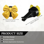 6PCS Bow Car Air Vent Clips, Cute Car Air Freshener Outlet Vent Clip, Coquette Bow Car Diffuser Perfume Clip, Universal Auto Air Conditioning Accessories for Women Girls (Yellow, 6PCS)