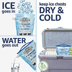 Large Leakproof Ice Bag. Reusable Ice Pack for Cooler - Long Lasting Instant Cooler Ice Packs - Drop in Cubed Ice to Make Cold, Dry Freezer Packs for Coolers - Drink Your Ice When It Melts
