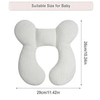 Upgraded Baby Head Support Pillow for Newborn Toddler, Soft Cotton Baby Travel Pillow for Car Seats and Strollers for Baby, White