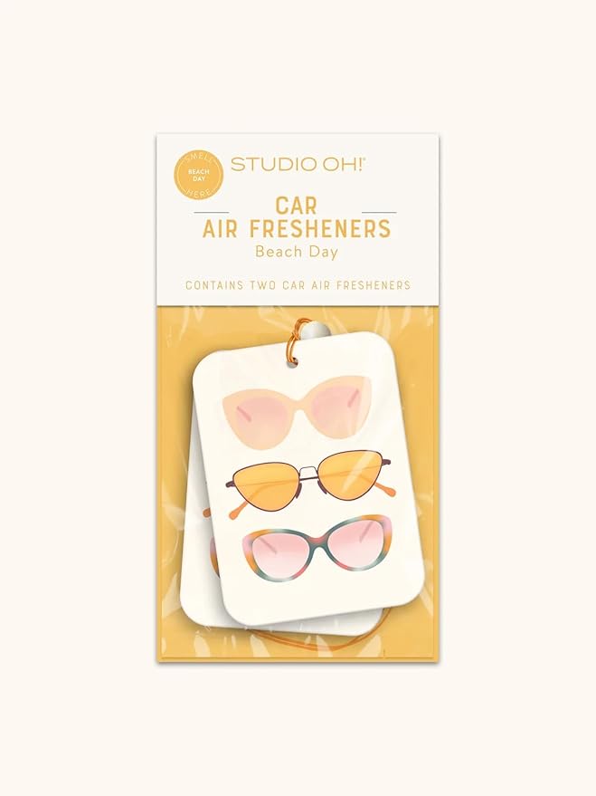 Studio Oh! Scented Hanging Car Air Fresheners - Pack of 2 - Natural & Exclusive Fragrance with DeoBoost Technology - Unique Design with Decorative Bead - Chic Shades
