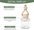 5PCS Hanging Car Air Freshener, Car Air Freshener Diffuser, 8ml Hanging Essential Oil Diffuser Bottle, Auto Interior Cute Glass Empty Perfume Bottle Ornament for Most Vehicles (Square)