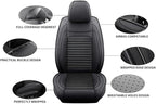 Car Seat Covers Full Set Fit for Toyota Matrix 2003-2014, Premium Faux Leather Car Seat Protector,Breathable Anti-Slip Full Wrapping Edge Seat Covers(Black,Full Set)