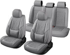 Car Seat Covers Full Set Custom Fit for Mercury Grand Marquis 1995-2011 - Premium Faux Leather with Lumbar Support | Breathable, Waterproof, Anti-Slip, Durable (Gray,Full Set)