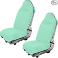 2PCS Car Towel Seat Cover, Waterproof Sweating Non-Slip Premium Soft Towel Carseat Protector, Universal Machine Washable Car Truck SUV Front Seat Cover for Gym Workout Beach Hiking (Mint Green)
