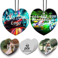 10/20/50/100Pcs Custom Logo Air Freshener for Car Bulk - Wholesale Personalized Car Air Fresheners with Photo Text Business Logo Customized Passenger Princess Car Decor (10 Heart)