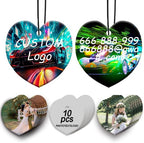10/20/50/100Pcs Custom Logo Air Freshener for Car Bulk - Wholesale Personalized Car Air Fresheners with Photo Text Business Logo Customized Passenger Princess Car Decor (10 Heart)