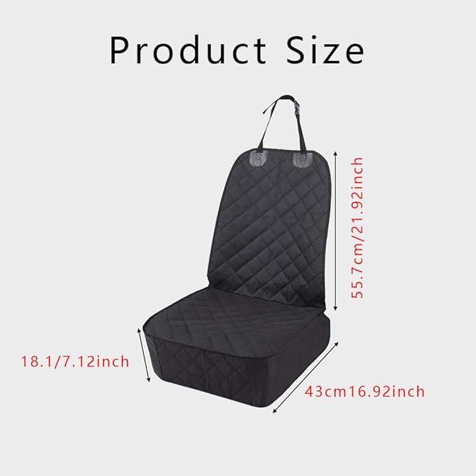 Waterproof Front Seat Car Cover, Pet Front Cover for Cars, Scratch Proof & Nonslip Seat Pet Cover, Dog Car Seat Cover with Seat Belt Fits Most Cars, Suvs