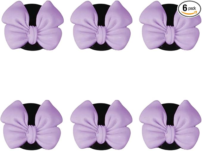 6PCS Bow Car Air Freshener Clips, Cute Air Conditioning Vent Clip, Aesthetic Car Interior Decoration Accessories, Automotive Dashboard Air Vent Trim Clip for Women Girl (Purple)