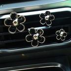 Daisy Car Decoration Flower Air Vent Clip Air Conditioning Outlet Clip Car Air Freshener Clip Car Interior Decor Charm Colorful Car Accessories for Women Interior Cute Set (8PCS-Black&White)