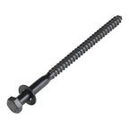 3/8 x 6 (50 Pack) Lag Screw Kit, 50 Screws and 50 Washers, Ceramic Black Ruspert Coating for Exterior Use, Meets ASTM A307 and ASME B18.2.1, Industrial/Commerical Grade by Makers Bolt